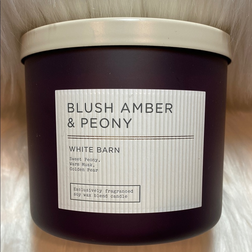 2/$34 “BLUSH AMBER & PEONY” 3-Wick Candle by B&BW 14.5 oz / 411 g, NWT on base
